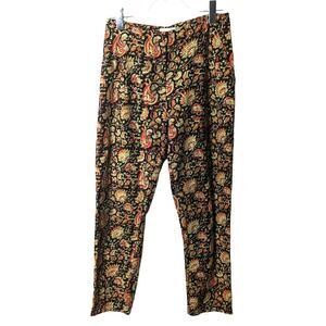 Antik Batik Cherie Pants Medium Black Cotton Paisley Print Boho Indie Festival